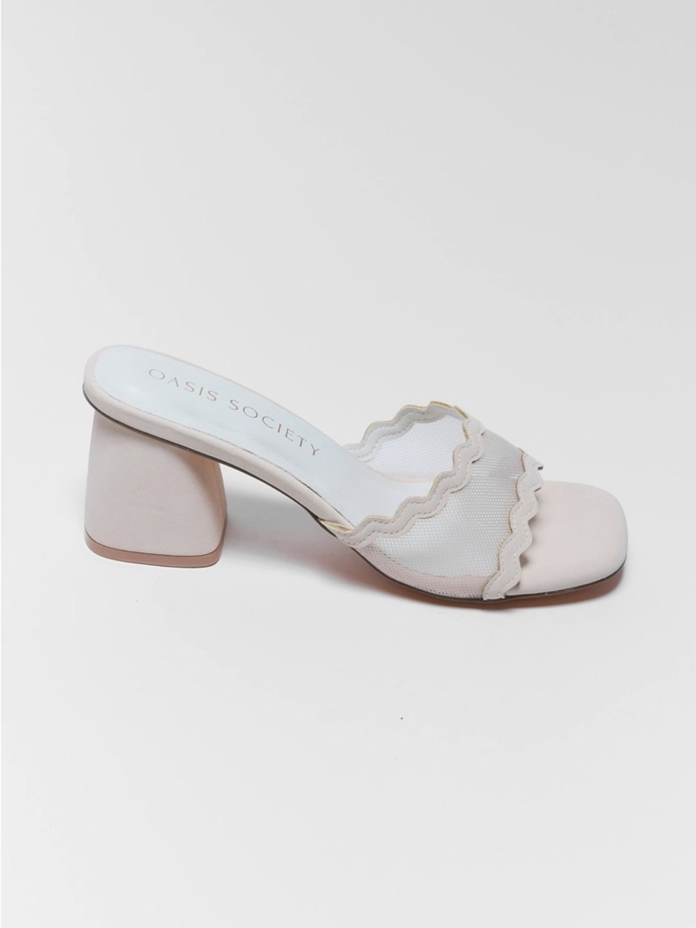 Oasis Society Trina Bone Mesh Block Heels - Size 8.5 - NWOT